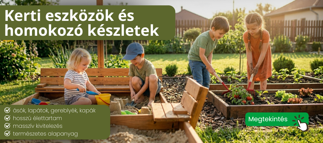 Kerti eszközök gyerekeknek: ásó, lapát, gereblye, kapa