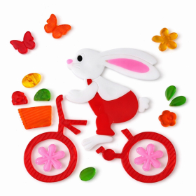 Zselés ablakdísz (bicikliző nyuszi)