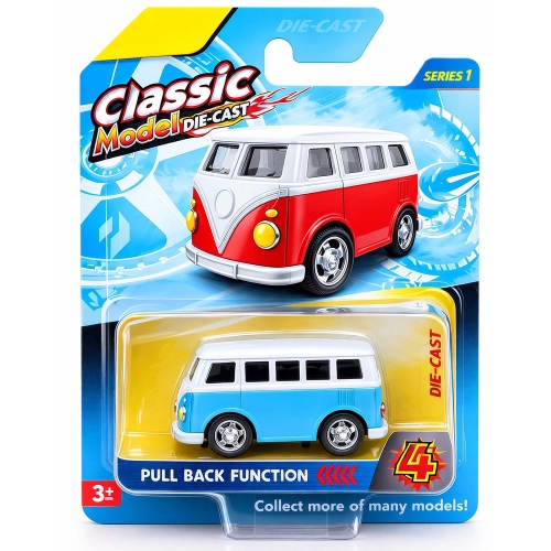 Fém VW kisbusz - kék