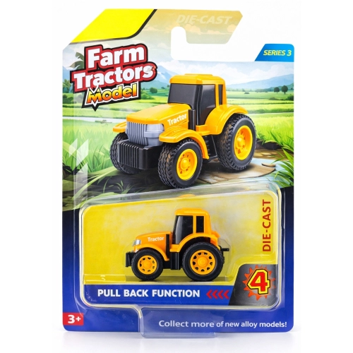 Fém mini traktor - sárga