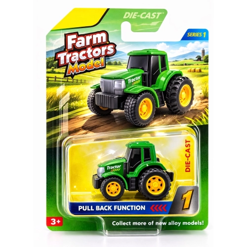 Fém mini traktor - zöld