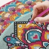 Gyémántfestés vászonra, mandala (rózsaszín)