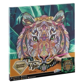 Gyémántfestés vászonra, tigris