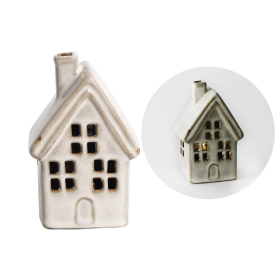 Világító kerámia házikó (barna)