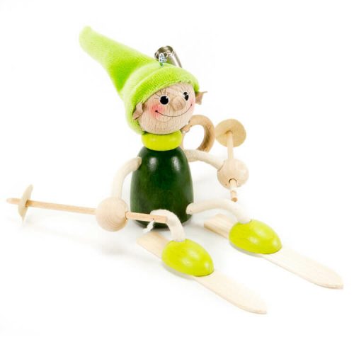 Rugós figura (síelő manó, zöld)  -  vásároljon online minőségi fajátékokat