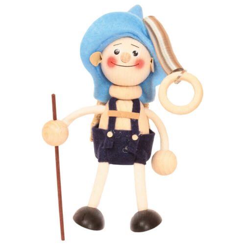 Rugós figura (vándor-fiú, kék kalapos)