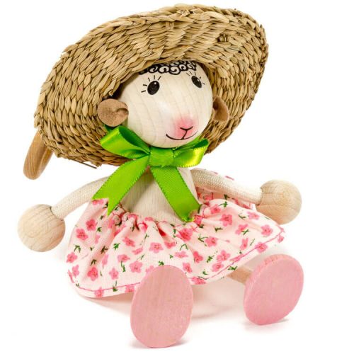 Rugós figura (bárány lány, kalapos)