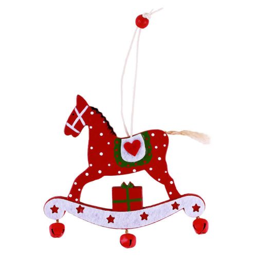 Karácsonyfadísz (fehér pöttyös hintaló)  -  vásároljon online minőségi fajátékokat
