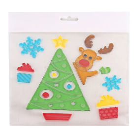 Zselés ablakdísz (karácsonyfa rénszarvassal)  -  vásároljon online minőségi fajátékokat