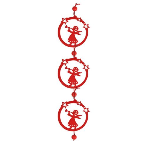 Dekorációs figura (3db-os, lógó, piros angyal)