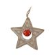 Karácsonyfadísz fából (lyukas csillag piros csengővel)  -  vásároljon online minőségi fajátékokat