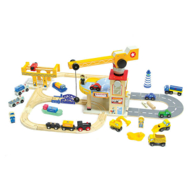 Vonatkészlet daruval és autóúttal  -  vásároljon online minőségi fajátékokat