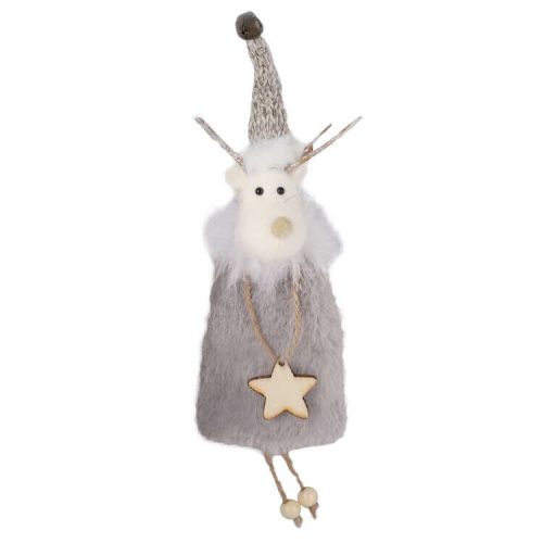 Karácsonyi dekoráció (plüss rénszarvas natúr csillaggal)  -  vásároljon online minőségi fajátékokat