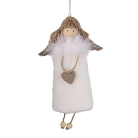 Karácsonyi dekoráció (plüss angyal szívvel)  -  vásároljon online minőségi fajátékokat