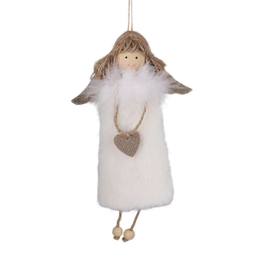 Karácsonyi dekoráció (plüss angyal szívvel)  -  vásároljon online minőségi fajátékokat