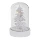 Dekoráció üvegbúrában, fehér (fenyőfa szarvassal, LED fűzérrel)  -  vásároljon online minőségi fajátékokat