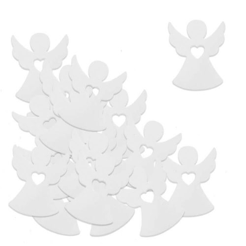 Dekorációs figura (18db-os, fehér, kicsi angyal)