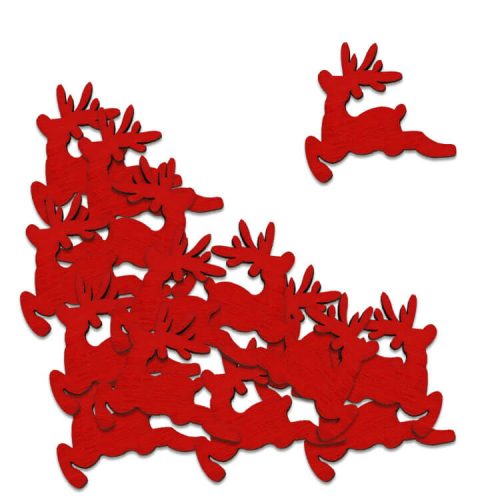 Dekorációs figura (18db-os, piros, kicsi szarvas)