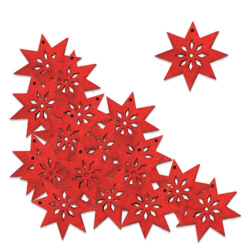 Dekorációs figura (18db-os, piros, kicsi csillag)