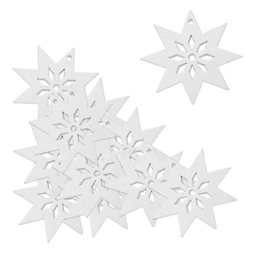Dekorációs figura (12db-os, fehér, nagy csillag)