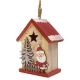 Dekorációs házikó piros tetővel (fenyőfa Mikulással)  -  vásároljon online minőségi fajátékokat