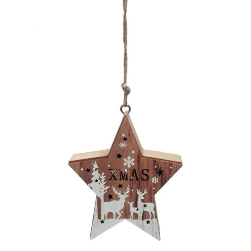 Dekorációs figura (csillag, fehér karácsonyi mintával, LED világítással)  -  vásároljon online minőségi fajátékokat