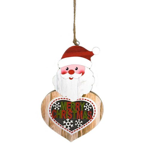 Dekorációs figura (Mikulás szív, Merry Christmas felirattal, LED világítással)  -  vásároljon online minőségi fajátékokat