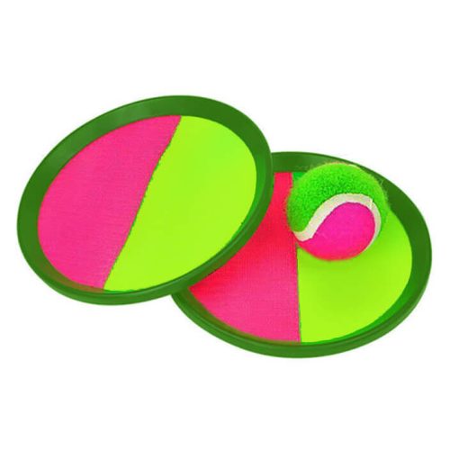Catch ball szett (zöld-pink,18,5 x 18,5 cm)
