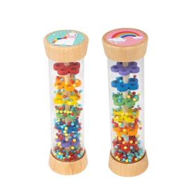 Hengeres színes csörgő (unikornis és szivárvány, esőbot)