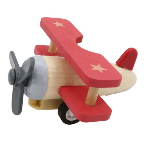 Lendkerekes mini repülő (natúr-piros)