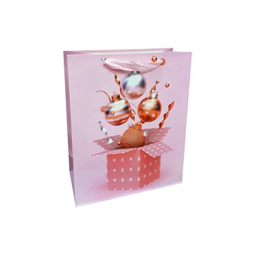 Ajándéktasak - mini (rózsaszín ajándékdobozból karácsonyfadíszek)