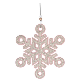 Dekorációs figura (rózsaszín hópehely)  -  vásároljon online minőségi fajátékokat