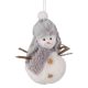 Karácsonyi dekoráció (plüss hóember szürke sállal és fülvédős sapkával)  -  vásároljon online minőségi fajátékokat