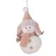 Karácsonyi dekoráció (plüss hóember rózsaszín sállal és fülvédős sapkával)  -  vásároljon online minőségi fajátékokat