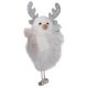 Karácsonyi dekoráció (fehér szőrme ruhás rénszarvas ezüst csillámos aganccsal)  -  vásároljon online minőségi fajátékokat