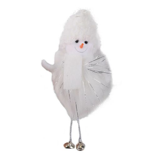 Karácsonyi dekoráció (fehér szőrme ruhás hóember fehér sapkában répa orral)  -  vásároljon online minőségi fajátékokat
