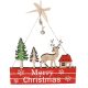 Ajtódísz (Merry Christmas felirat piros tetős házikóval, rénszarvassal)  -  vásároljon online minőségi fajátékokat