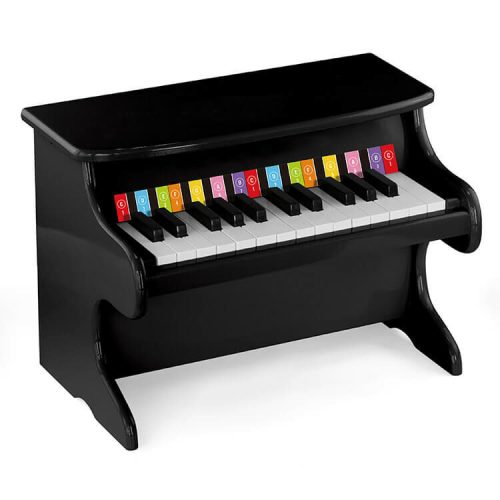 Fa játék zongora (fekete, színes billentyű jelzéssel)