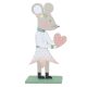 Dekorációs figura (egér lány rózsaszín szívecskével fehér ruhában)  -  vásároljon online minőségi fajátékokat
