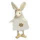 Húsvéti dekorációs figura (fehér ruhás nyuszi rózsaszín masnival és barna virággal)  -  vásároljon online minőségi fajátékokat