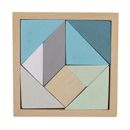 Tangram és tetris építőjáték (kék, háromszög)