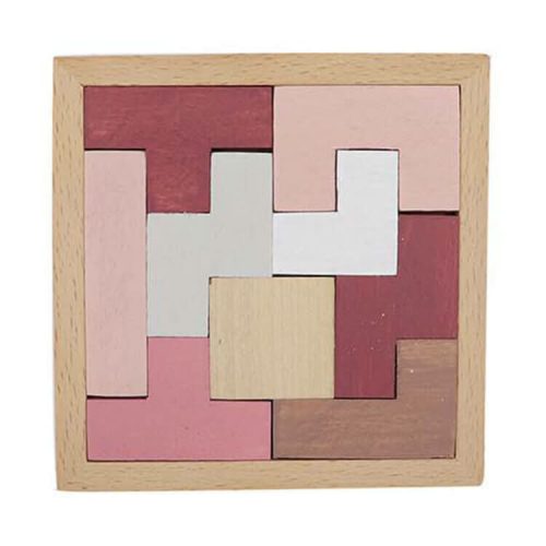 Tangram és tetris építőjáték (rózsaszín, tetris formák)