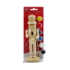 Kifesthető natúr diótörő, ecsettel és festékekkel (dobos)  -  vásároljon online minőségi fajátékokat