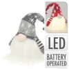 Karácsonyi dekorációs figura LED világítással (kicsi manó szürke sapkában)  -  vásároljon online minőségi fajátékokat