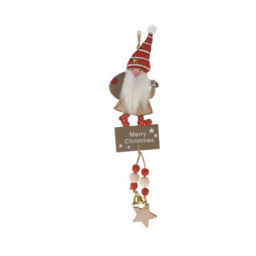 Karácsonyi dekorációs figura (Mikulásfehér csíkos, csillagos sapkában)  -  vásároljon online minőségi fajátékokat