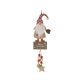Karácsonyi dekorációs figura (Mikulás fehér csíkos, piros sapkában, ruháján piros csillag)  -  vásároljon online minőségi fajátékokat