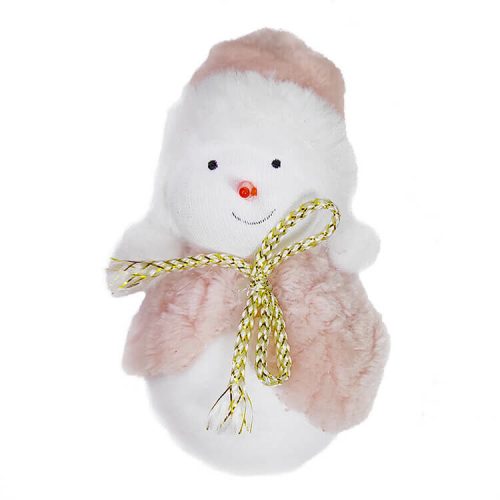 Karácsonyi dekoráció (plüss hóember rózsaszín ruhában)  -  vásároljon online minőségi fajátékokat