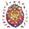 Fa puzzle, színes A3 méretű (oroszlán)