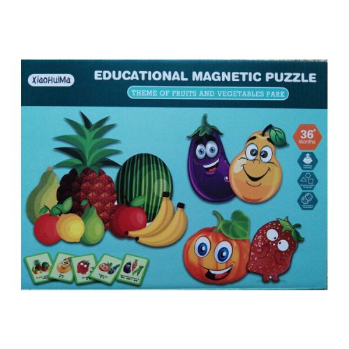 „ Kettő az egyben” mágneses puzzle és rajztábla (gyümölcsök és zöldségek)