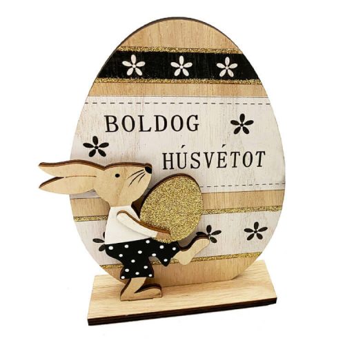 Húsvéti dekorációs figura (nagy mintás tojás Boldog Húsvétot felirattal, natúr -  vásároljon online minőségi fajátékokat